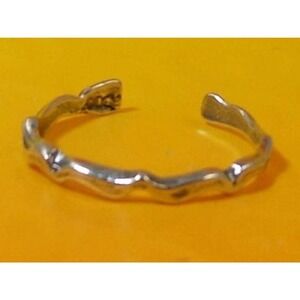 Vintage Sterling Silver Adjustable Wavy Curvy Toe Ring Sexy Beach Foot Jewelry